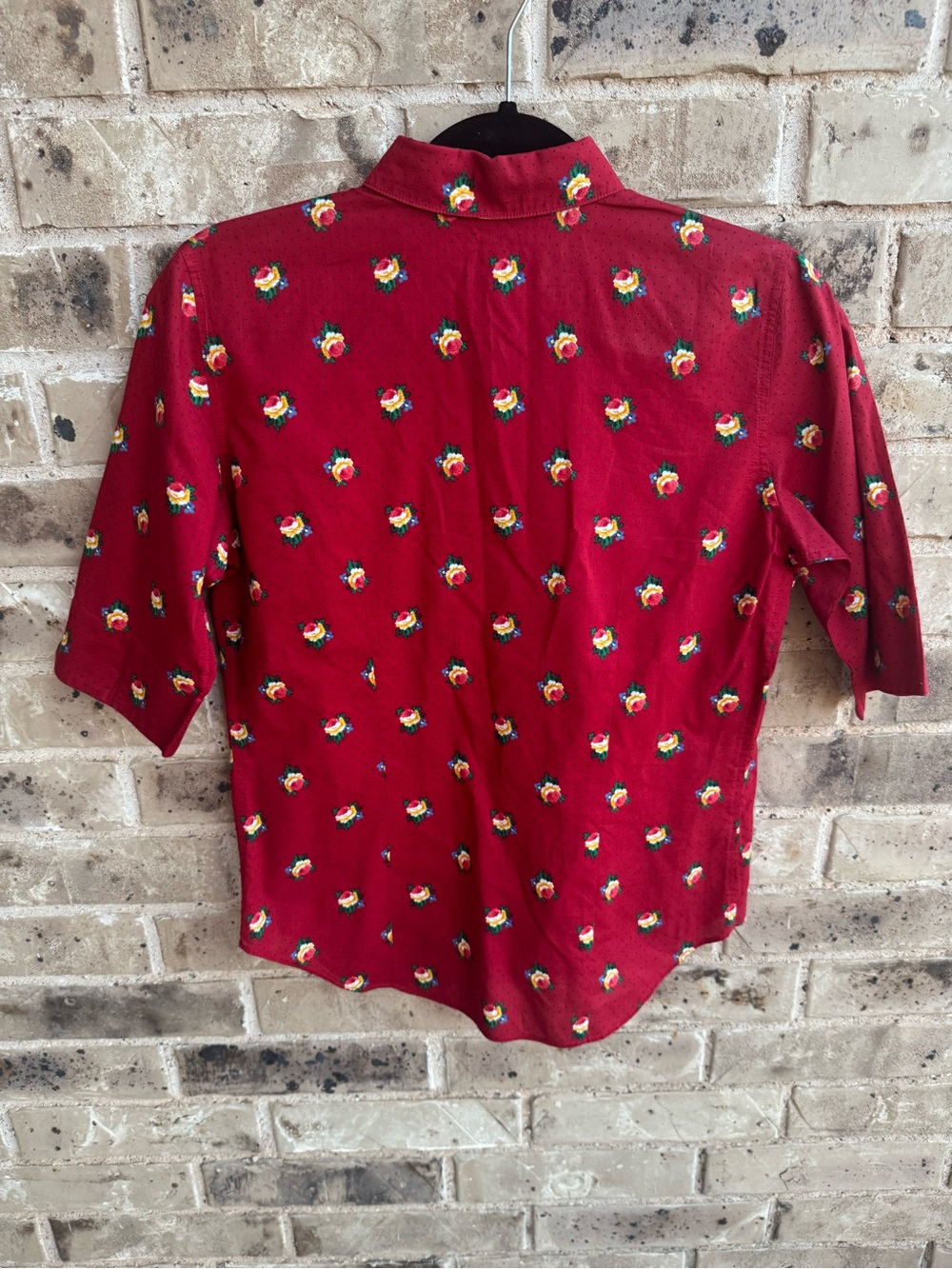Lauren Ralph Lauren Vintage 90’s Red Floral Button-Up Shirt PS - Picture 8 of 10